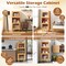Natural Wicker Acrylic 3-Cube Cabinet Display Storage with Clear Doors